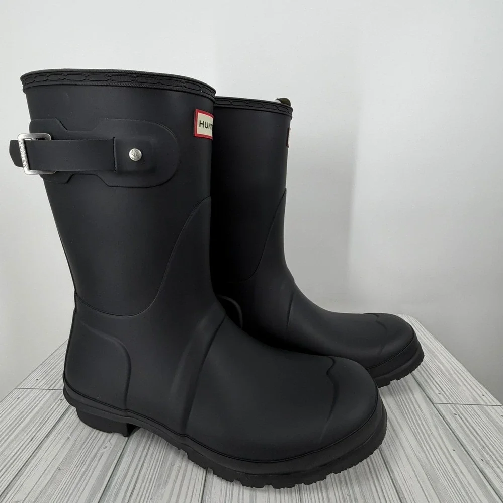 NEW HUNTER Women's Original‎ Waterproof Adjustable Short Rain Boots Navy Blue 10
